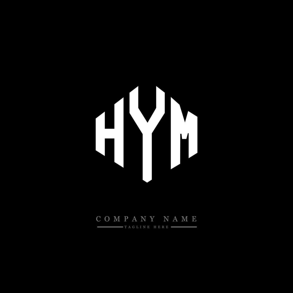 design de logotipo de carta hym com forma de polígono. hym polígono e design de logotipo em forma de cubo. hym hexágono modelo de logotipo de vetor cores brancas e pretas. hym monograma, logotipo de negócios e imóveis.