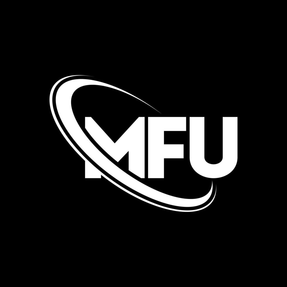 logotipo mfu. carta mfu. design de logotipo de letra mfu. iniciais mfu logotipo ligado com círculo e logotipo monograma maiúsculo. tipografia mfu para marca de tecnologia, negócios e imóveis. vetor