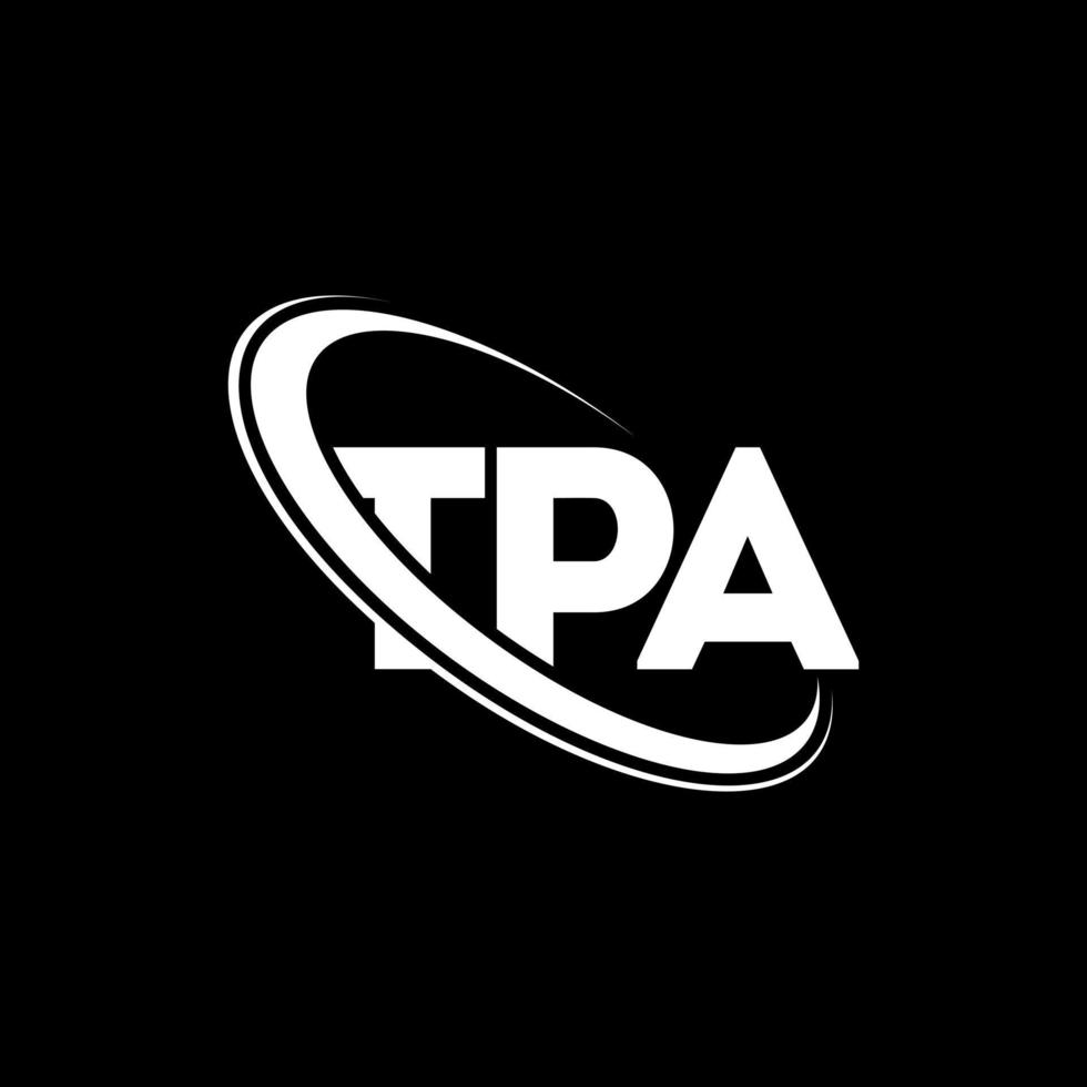logotipo tp. carta tpa. design de logotipo de letra tpa. iniciais tpa logotipo ligado com círculo e logotipo monograma maiúsculo. tipografia tpa para marca de tecnologia, negócios e imóveis. vetor