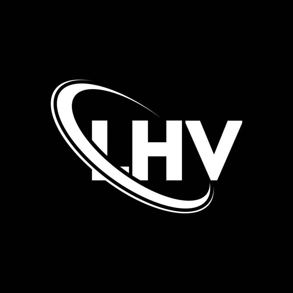 logotipo lh. carta lh. design de logotipo de carta lhv. iniciais lhv logotipo ligado com círculo e logotipo monograma maiúsculo. tipografia lhv para marca de tecnologia, negócios e imóveis. vetor