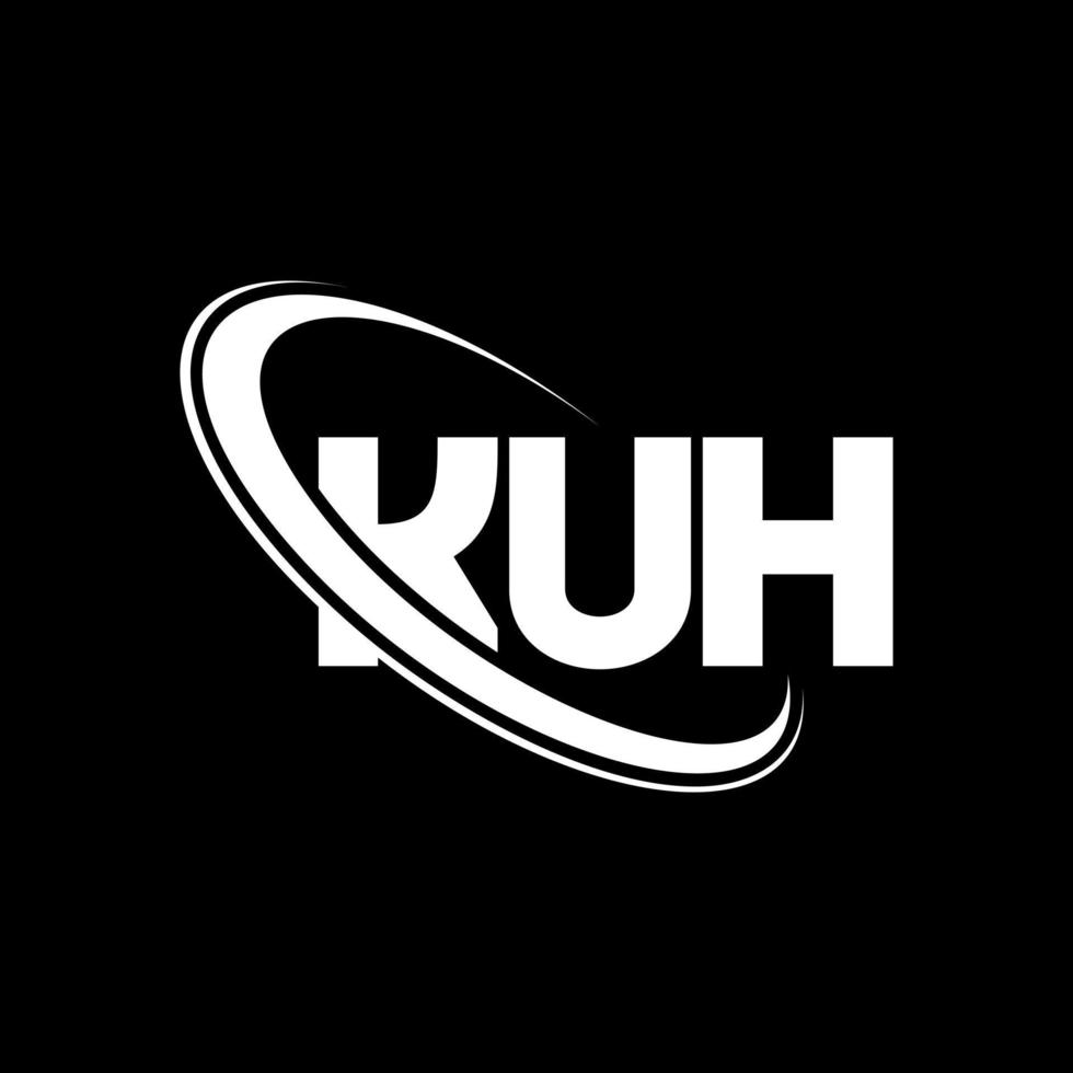 kuh logotipo. carta kuh. design de logotipo de letra kuh. iniciais kuh logotipo ligado com círculo e logotipo monograma maiúsculo. kuh tipografia para tecnologia, negócios e marca imobiliária. vetor