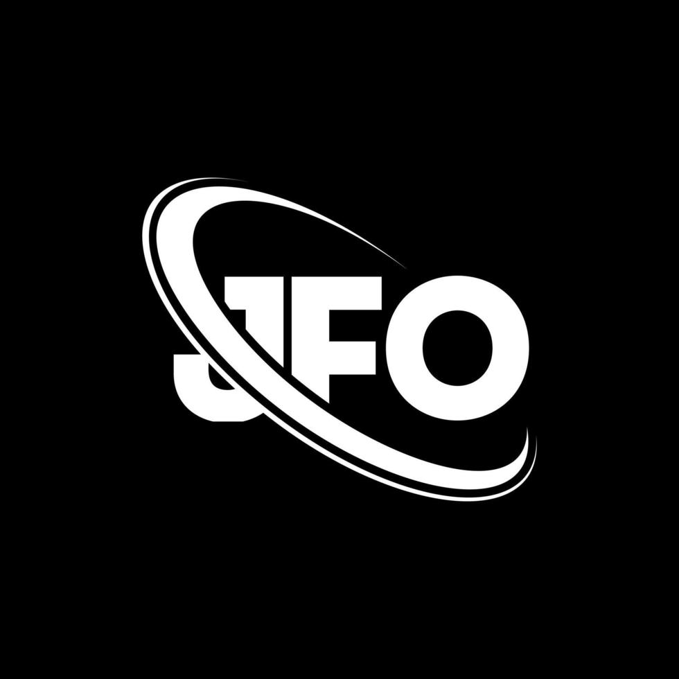 logotipo jfo. carta jfo. design de logotipo de carta jfo. iniciais jfo logotipo ligado com círculo e logotipo monograma em maiúsculas. tipografia jfo para marca de tecnologia, negócios e imóveis. vetor