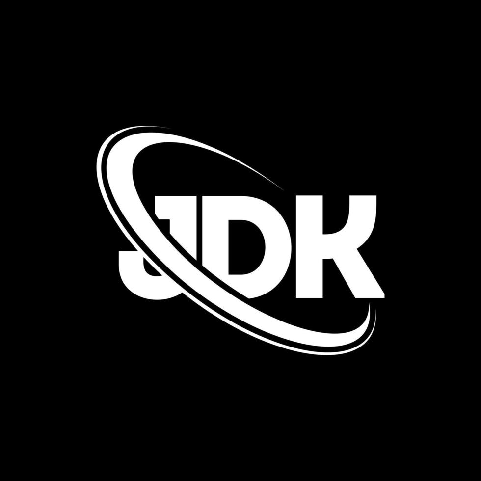 logotipo jdk. carta jdk. design de logotipo de carta jdk. iniciais jdk logotipo ligado com círculo e logotipo monograma em maiúsculas. tipografia jdk para marca de tecnologia, negócios e imóveis. vetor