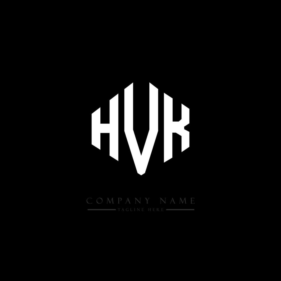 design de logotipo de letra hvk com forma de polígono. hvk polígono e design de logotipo em forma de cubo. modelo de logotipo de vetor hexágono hvk cores brancas e pretas. hvk monograma, logotipo de negócios e imóveis.