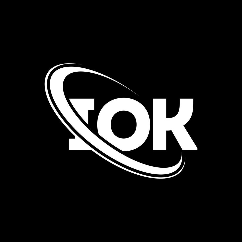 logotipo do iok. carta ok. design de logotipo de carta iok. iniciais iok logotipo ligado com círculo e logotipo monograma maiúsculo. iok tipografia para marca de tecnologia, negócios e imóveis. vetor