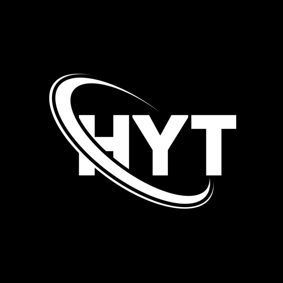 hyt logo. h carta. design de logotipo de carta hyt. iniciais hyt logo ligadas ao círculo e ao logotipo do monograma em maiúsculas. hyt tipografia para marca de tecnologia, negócios e imóveis. vetor