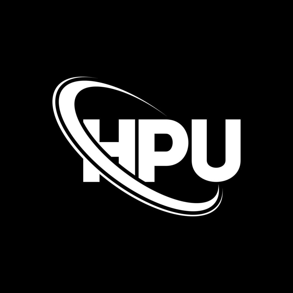 logotipo da hp. carta hpu. design de logotipo de carta hpu. iniciais hpu logotipo ligado com círculo e logotipo monograma em maiúsculas. tipografia hpu para marca de tecnologia, negócios e imóveis. vetor