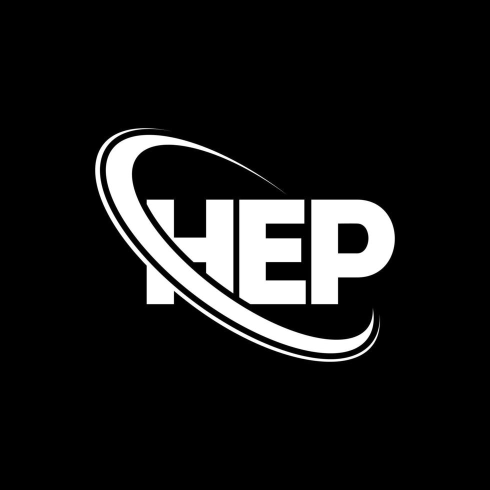 logotipo hep. carta hep. design de logotipo de carta hep. iniciais hep logotipo ligado com círculo e logotipo monograma maiúsculo. tipografia hep para marca de tecnologia, negócios e imóveis. vetor