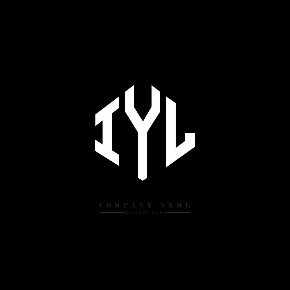 design de logotipo de letra iyl com forma de polígono. polígono iyl e design de logotipo em forma de cubo. iyl hexágono modelo de logotipo de vetor cores brancas e pretas. monograma iyl, logotipo de negócios e imóveis.