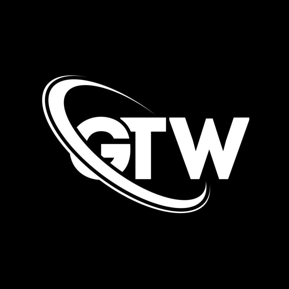 logotipo gtw. letra gt. design de logotipo de letra gtw. iniciais gtw logotipo ligado com círculo e logotipo monograma em maiúsculas. tipografia gtw para marca de tecnologia, negócios e imóveis. vetor