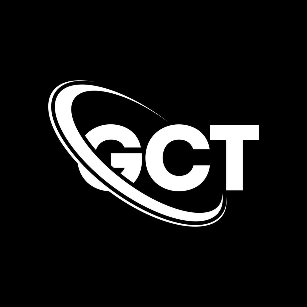 logotipo gt. carta gt. design de logotipo de carta gct. iniciais gct logotipo ligado com círculo e logotipo monograma em maiúsculas. tipografia gct para marca de tecnologia, negócios e imóveis. vetor