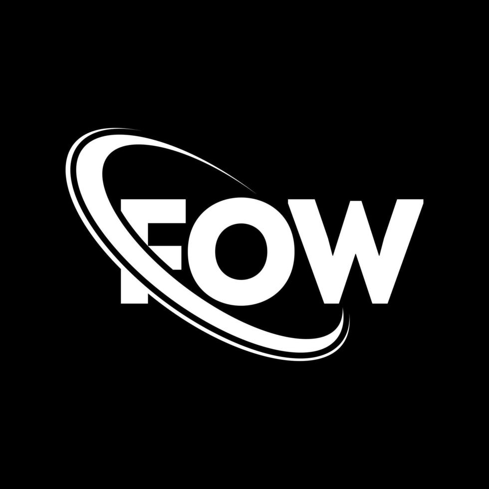 logotipo fow. fou carta. design de logotipo de letra fow. iniciais fow logotipo ligado com círculo e logotipo monograma maiúsculo. fow tipografia para marca de tecnologia, negócios e imóveis. vetor