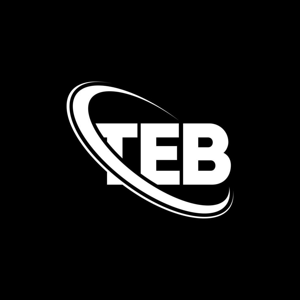 logotipo teb. carta teb. design de logotipo de carta teb. iniciais teb logotipo ligado com círculo e logotipo monograma em maiúsculas. tipografia teb para marca de tecnologia, negócios e imóveis. vetor