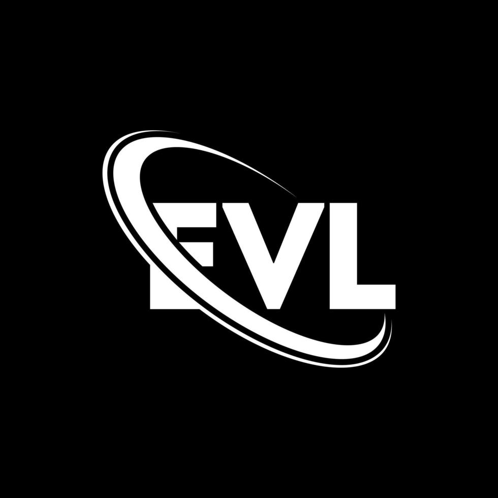 logotipo ev. carta ev. design de logotipo de carta evl. iniciais evl logotipo ligado com círculo e logotipo monograma maiúsculo. evl tipografia para tecnologia, negócios e marca imobiliária. vetor