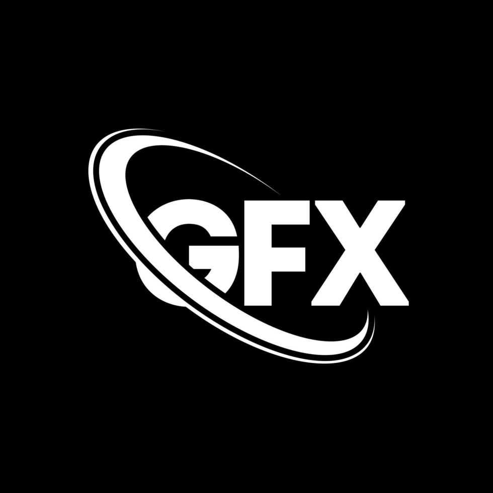 logotipo gfx. carta gfx. design de logotipo de carta gfx. iniciais gfx logotipo ligado com círculo e logotipo monograma maiúsculo. tipografia gfx para tecnologia, negócios e marca imobiliária. vetor
