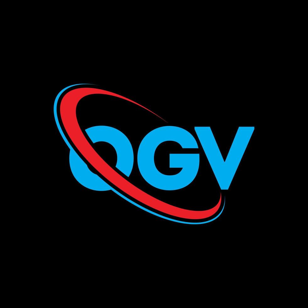 logotipo ogv. carta ogv. design de logotipo de carta ogv. iniciais ogv logotipo ligado com círculo e logotipo monograma maiúsculo. tipografia ogv para tecnologia, negócios e marca imobiliária. vetor