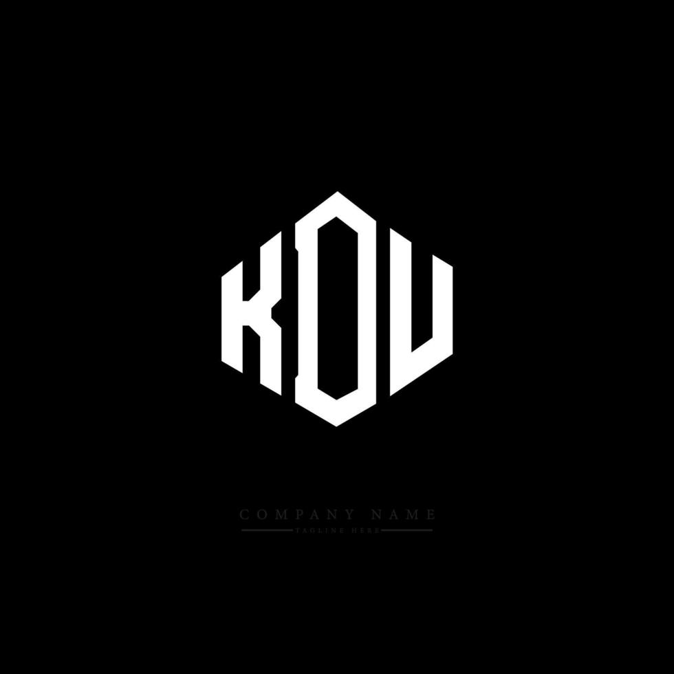 design de logotipo de letra kdu com forma de polígono. kdu polígono e design de logotipo em forma de cubo. modelo de logotipo de vetor hexágono kdu cores brancas e pretas. kdu monograma, logotipo de negócios e imóveis.