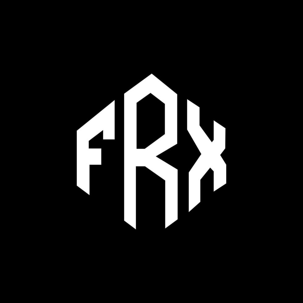 design de logotipo de letra frx com forma de polígono. frx polígono e design de logotipo em forma de cubo. modelo de logotipo de vetor hexágono frx cores brancas e pretas. frx monograma, logotipo de negócios e imóveis.