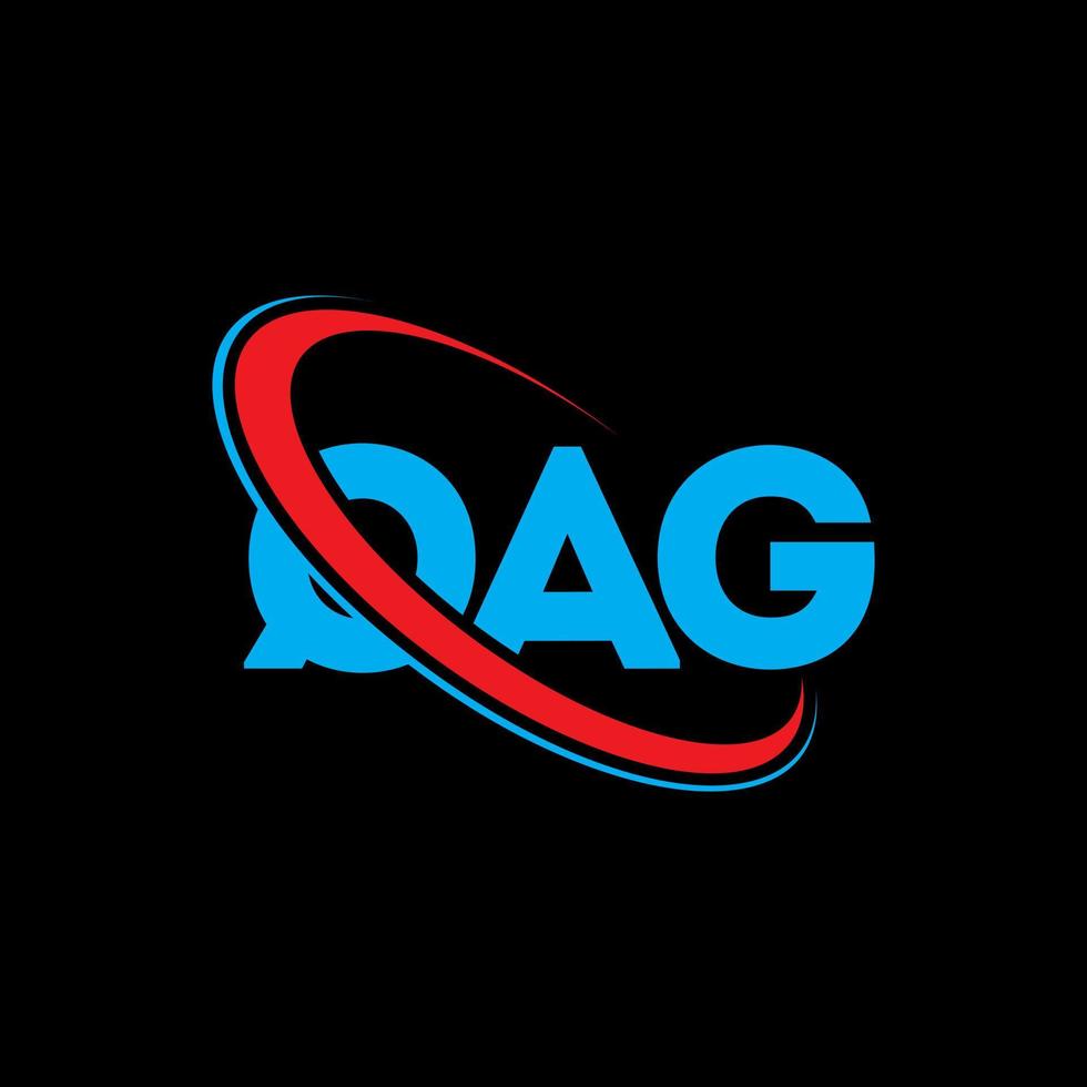 logotipo qag. carta qag. design de logotipo de carta qag. iniciais qag logotipo ligado com círculo e logotipo monograma em maiúsculas. tipografia qag para marca de tecnologia, negócios e imóveis. vetor