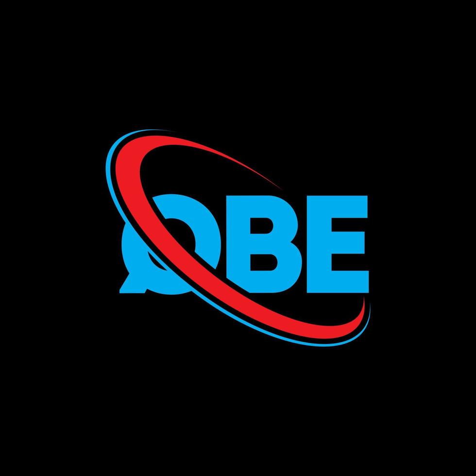 logotipo qbe. carta qbe. design de logotipo de letra qbe. iniciais qbe logotipo ligado com círculo e logotipo monograma maiúsculo. tipografia qbe para marca de tecnologia, negócios e imóveis. vetor