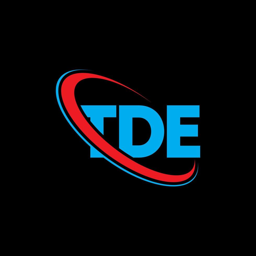 logotipo td. carta td. design de logotipo de letra tde. iniciais tde logotipo ligado com círculo e logotipo monograma maiúsculo. tde tipografia para marca de tecnologia, negócios e imóveis. vetor