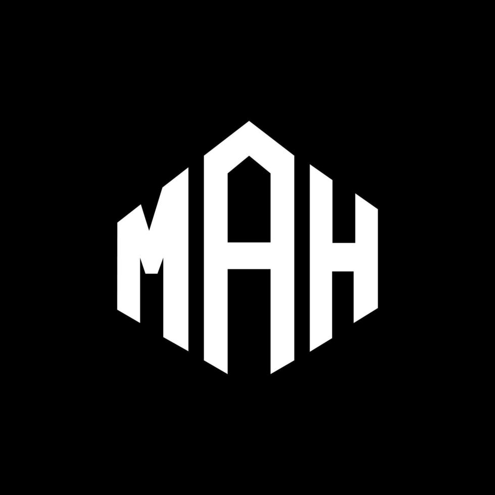 design de logotipo de carta mah com forma de polígono. mah polígono e design de logotipo em forma de cubo. mah hexagon vector logo template cores brancas e pretas. mah monograma, logotipo de negócios e imóveis.