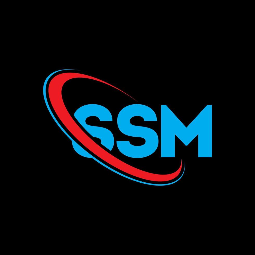 logotipo ssm. carta sm. design de logotipo de carta ssm. iniciais ssm logotipo ligado com círculo e logotipo monograma em maiúsculas. tipografia ssm para tecnologia, negócios e marca imobiliária. vetor