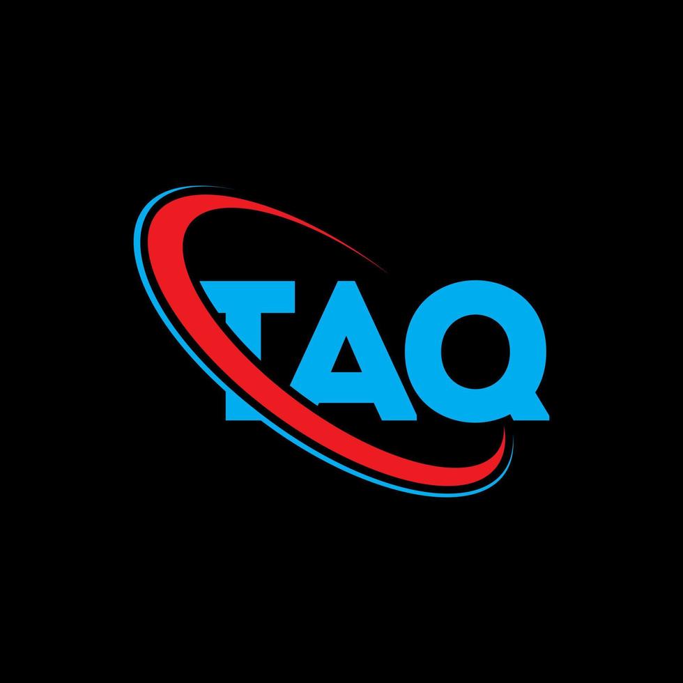 logotipo taq. letra taq. design de logotipo de letra taq. iniciais taq logotipo ligado com círculo e logotipo monograma maiúsculo. tipografia taq para marca de tecnologia, negócios e imóveis. vetor