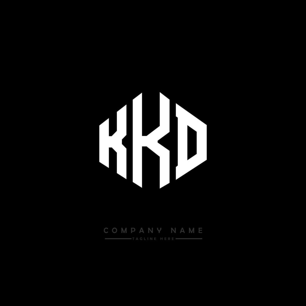 design de logotipo de letra kkd com forma de polígono. kkd polígono e design de logotipo em forma de cubo. modelo de logotipo de vetor hexágono kkd cores brancas e pretas. kkd monograma, logotipo de negócios e imóveis.