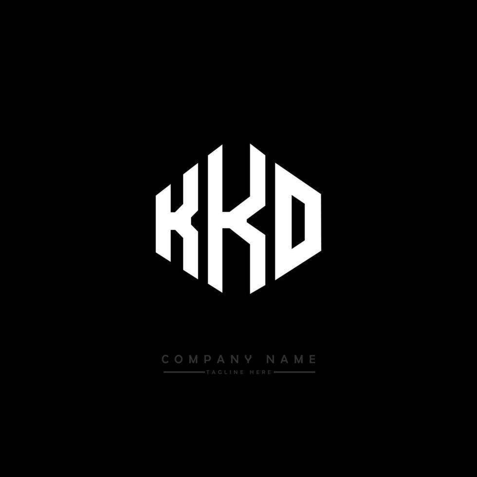 design de logotipo de letra kko com forma de polígono. kko polígono e design de logotipo em forma de cubo. kko modelo de logotipo de vetor hexágono cores brancas e pretas. kko monograma, logotipo de negócios e imóveis.