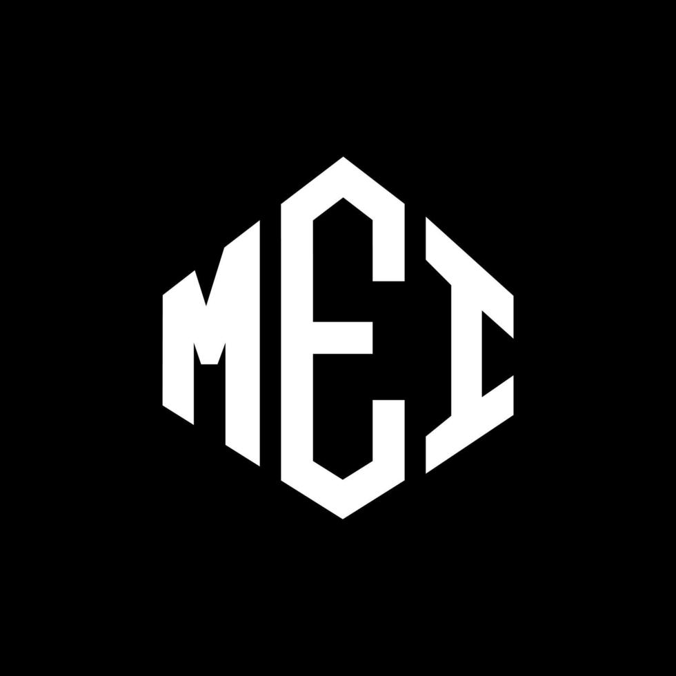 design de logotipo de carta mei com forma de polígono. Mei polígono e design de logotipo em forma de cubo. modelo de logotipo de vetor hexágono mei cores brancas e pretas. mei monograma, logotipo de negócios e imóveis.