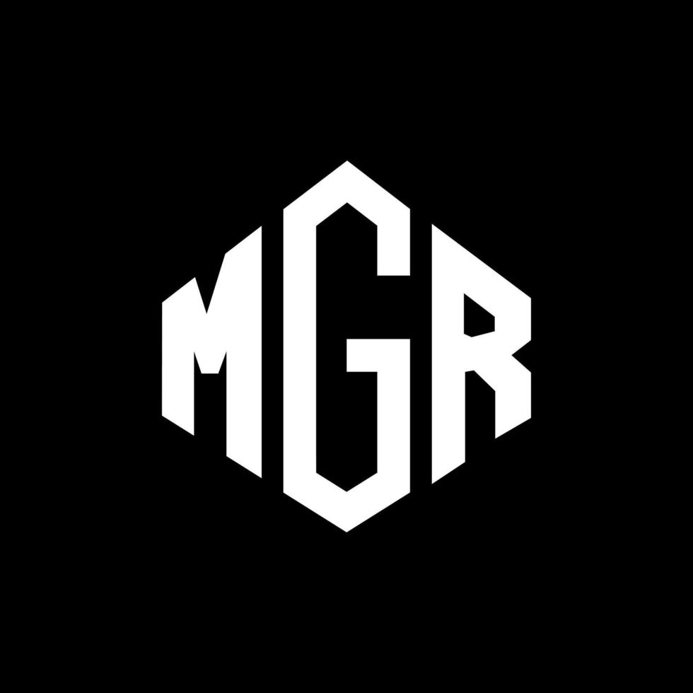 design de logotipo de carta mgr com forma de polígono. mgr polígono e design de logotipo em forma de cubo. mgr modelo de logotipo de vetor hexágono cores brancas e pretas. mgr monograma, logotipo de negócios e imóveis.