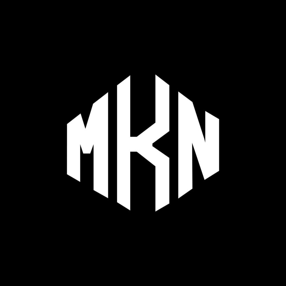 design de logotipo de letra mkn com forma de polígono. mkn polígono e design de logotipo em forma de cubo. modelo de logotipo de vetor mkn hexágono cores brancas e pretas. mkn monograma, logotipo de negócios e imóveis.