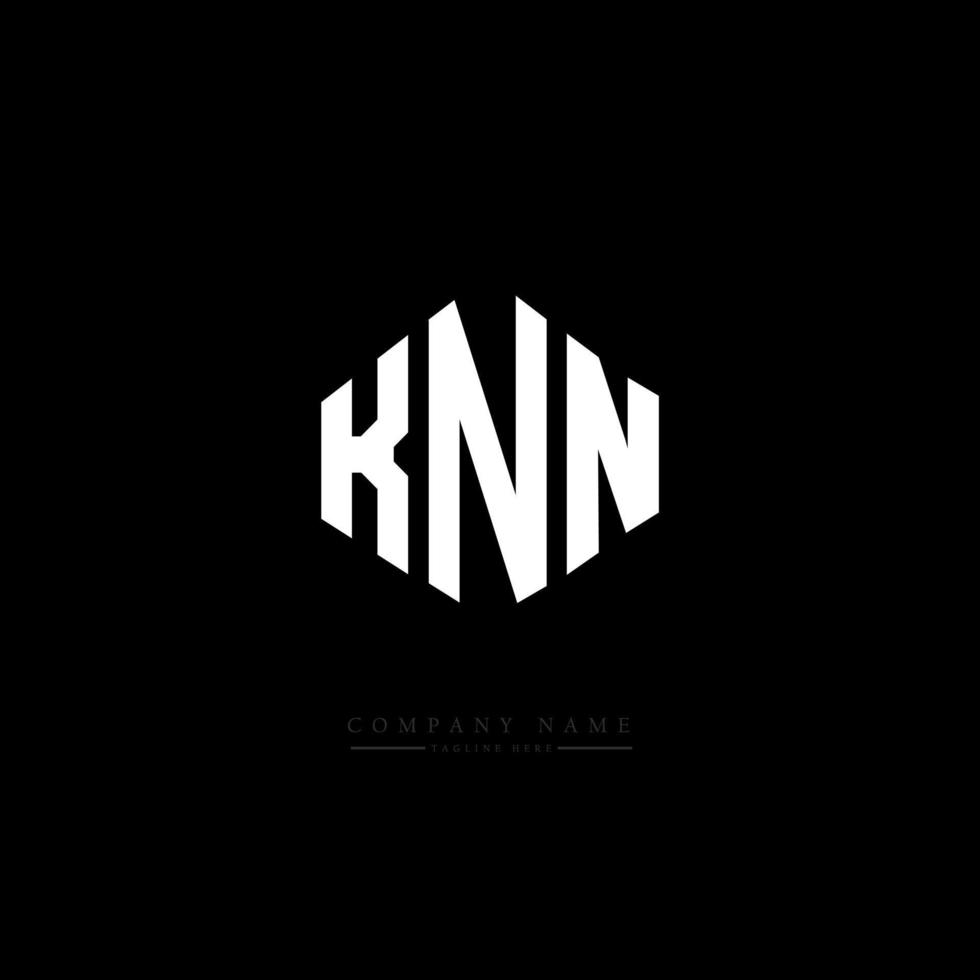 design de logotipo de letra knn com forma de polígono. knn polígono e design de logotipo em forma de cubo. knn hexágono modelo de logotipo de vetor cores brancas e pretas. knn monograma, logotipo de negócios e imóveis.