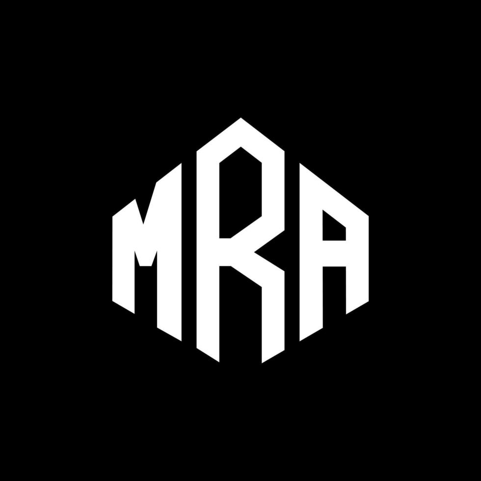 design de logotipo de carta mra com forma de polígono. mra polígono e design de logotipo em forma de cubo. mra hexágono modelo de logotipo de vetor cores brancas e pretas. mra monograma, logotipo de negócios e imóveis.