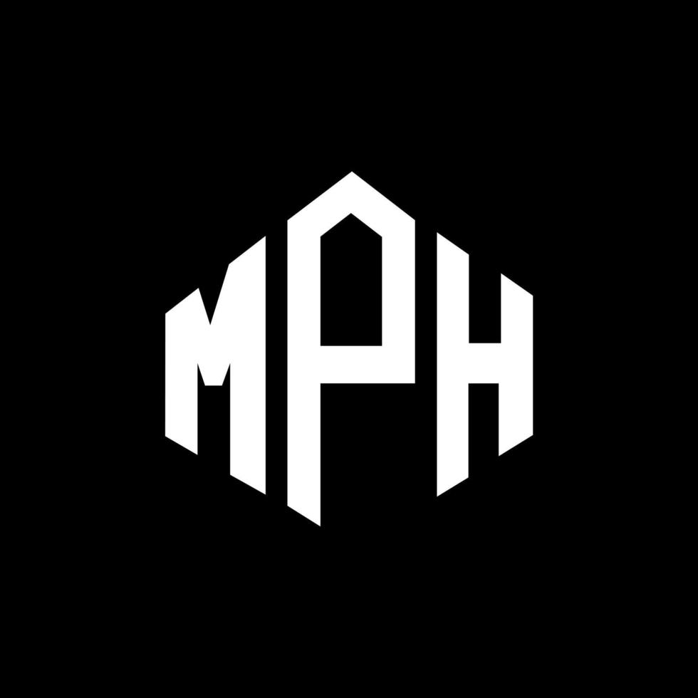 design de logotipo de carta mph com forma de polígono. mph polígono e design de logotipo em forma de cubo. mph modelo de logotipo de vetor hexágono cores brancas e pretas. mph monograma, logotipo de negócios e imóveis.