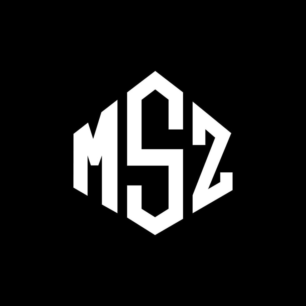 design de logotipo de letra msz com forma de polígono. msz polígono e design de logotipo em forma de cubo. msz modelo de logotipo de vetor hexágono cores brancas e pretas. msz monograma, logotipo de negócios e imóveis.