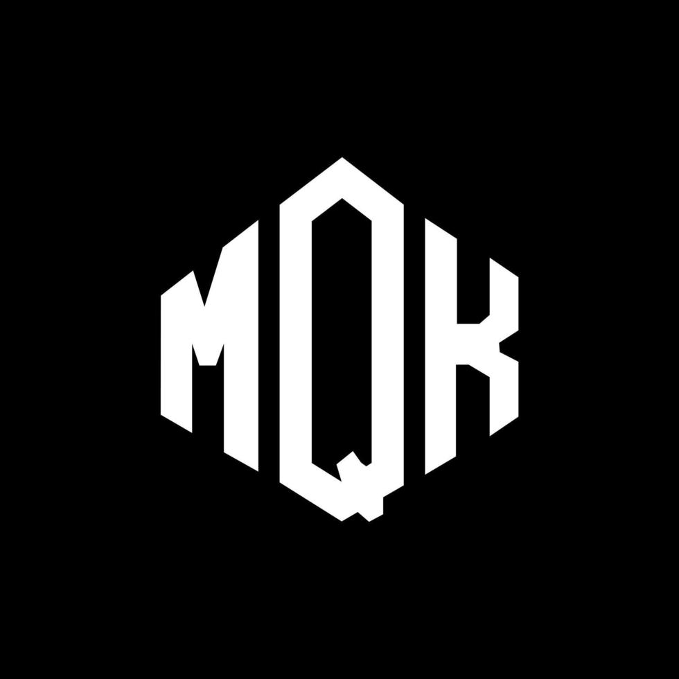 design de logotipo de letra mqk com forma de polígono. mqk polígono e design de logotipo em forma de cubo. modelo de logotipo de vetor hexágono mqk cores brancas e pretas. mqk monograma, logotipo de negócios e imóveis.