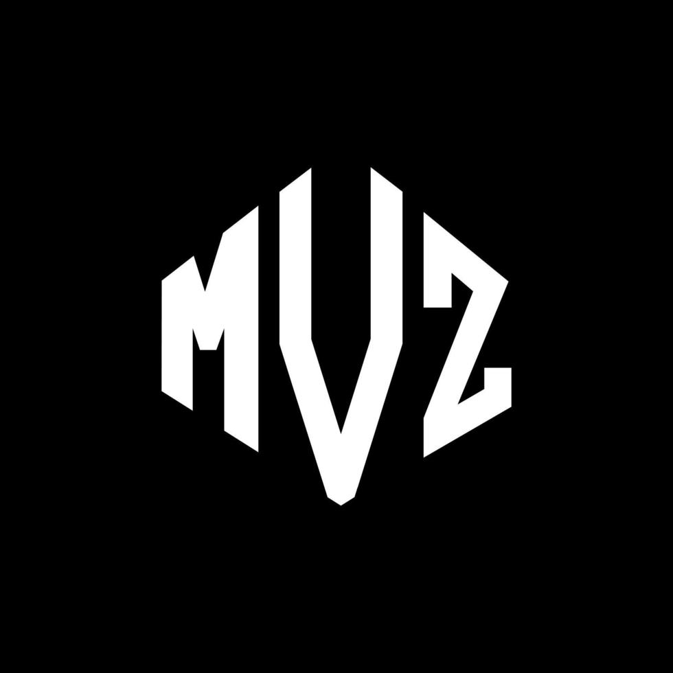 design de logotipo de letra mvz com forma de polígono. mvz polígono e design de logotipo em forma de cubo. mvz hexagon vector logo template cores brancas e pretas. mvz monograma, logotipo de negócios e imóveis.