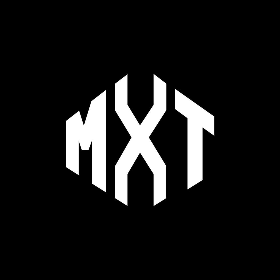 design de logotipo de letra mxt com forma de polígono. mxt polígono e design de logotipo em forma de cubo. mxt hexágono modelo de logotipo de vetor cores brancas e pretas. mxt monograma, logotipo de negócios e imóveis.