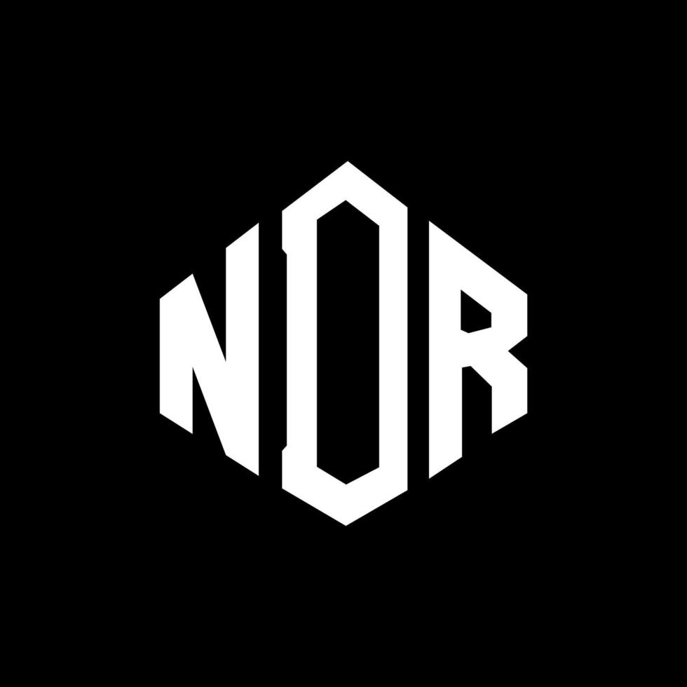 design de logotipo de letra ndr com forma de polígono. ndr polígono e design de logotipo em forma de cubo. ndr hexágono modelo de logotipo de vetor cores brancas e pretas. ndr monograma, logotipo de negócios e imóveis.