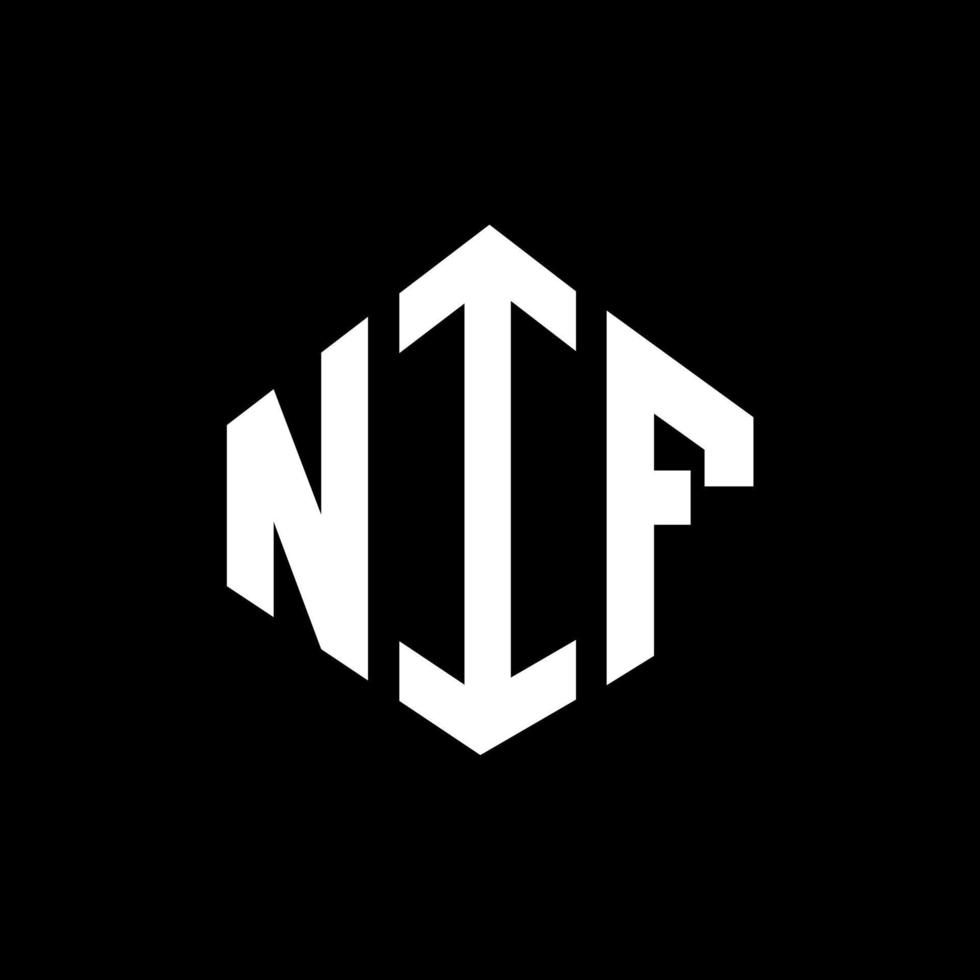 design de logotipo de letra nif com forma de polígono. nif polígono e design de logotipo em forma de cubo. nif hexágono modelo de logotipo de vetor cores brancas e pretas. nif monograma, logotipo de negócios e imóveis.