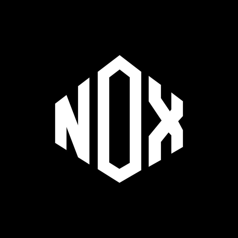 design de logotipo de carta nox com forma de polígono. nox polígono e design de logotipo em forma de cubo. nox hexágono modelo de logotipo de vetor cores brancas e pretas. nox monograma, logotipo de negócios e imóveis.