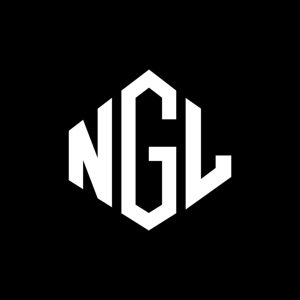 design de logotipo de letra ngl com forma de polígono. ngl polígono e design de logotipo em forma de cubo. ngl hexágono modelo de logotipo de vetor cores brancas e pretas. ngl monograma, logotipo de negócios e imóveis.