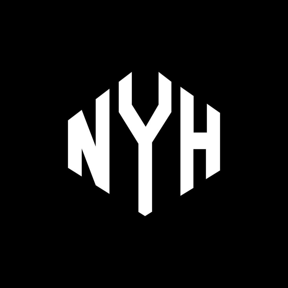 design de logotipo de carta nyh com forma de polígono. nyh polígono e design de logotipo em forma de cubo. nyh hexágono modelo de logotipo de vetor cores brancas e pretas. nyh monograma, logotipo de negócios e imóveis.