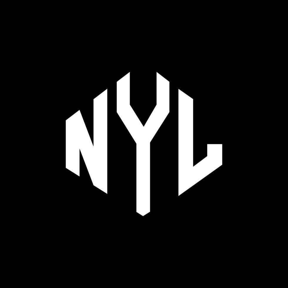 design de logotipo de letra nyl com forma de polígono. nyl polígono e design de logotipo em forma de cubo. nyl hexágono modelo de logotipo de vetor cores brancas e pretas. nyl monograma, logotipo de negócios e imóveis.