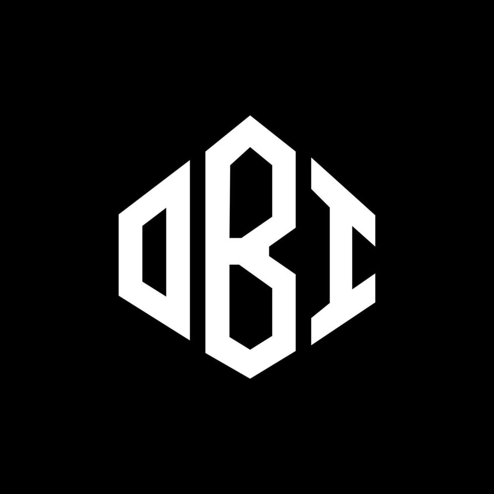 design de logotipo de carta obi com forma de polígono. obi polígono e design de logotipo em forma de cubo. modelo de logotipo de vetor obi hexágono cores brancas e pretas. obi monograma, logotipo de negócios e imóveis.
