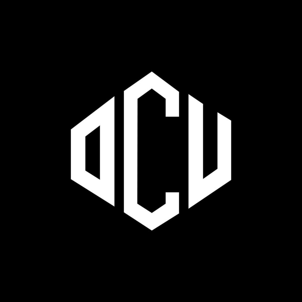 design de logotipo de carta ocu com forma de polígono. ocu polígono e design de logotipo em forma de cubo. ocu hexágono vector logotipo modelo cores brancas e pretas. ocu monograma, logotipo de negócios e imóveis.