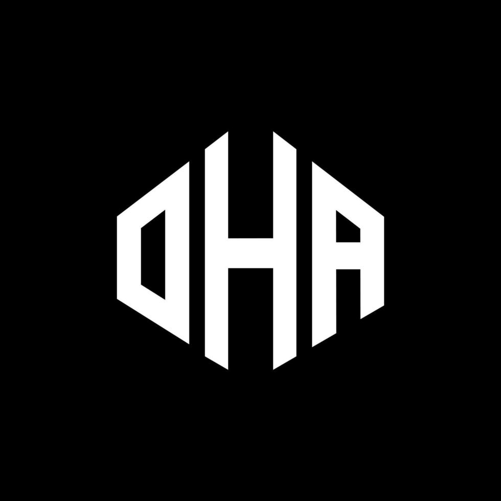 oha design de logotipo de carta com forma de polígono. oha polígono e design de logotipo em forma de cubo. oha modelo de logotipo de vetor hexágono cores brancas e pretas. oha monograma, logotipo de negócios e imóveis.