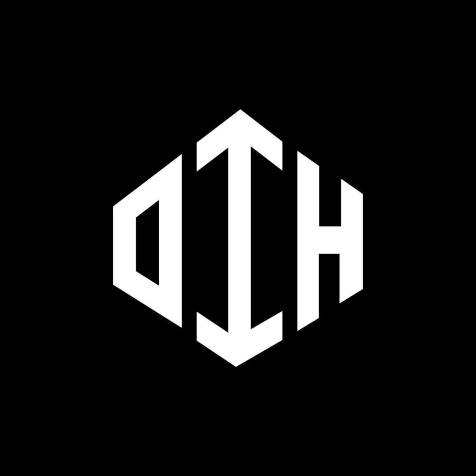 design de logotipo de letra oih com forma de polígono. oih polígono e design de logotipo em forma de cubo. oih modelo de logotipo de vetor hexágono cores brancas e pretas. oih monograma, logotipo de negócios e imóveis.